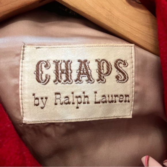 Vtg Chaps Ralph Lauren Men Red Sz 44L Wool Blend Suede Elbow Patch Button Shirt - Picture 6 of 8